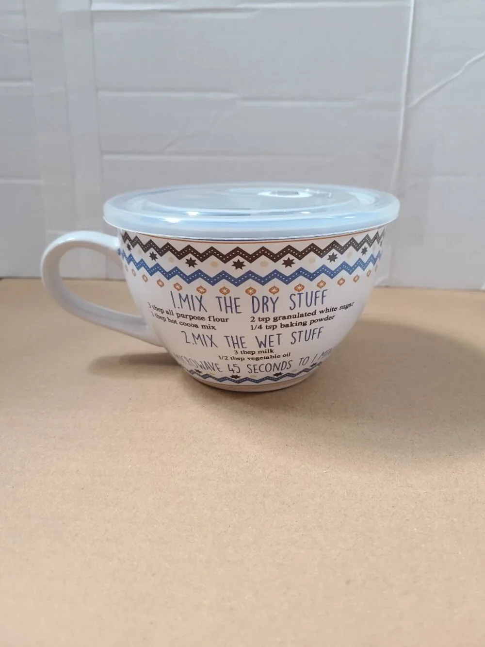 Pier 1 Mug Cake Cup Hot Chocolate Mug Large with Steamer Lid
